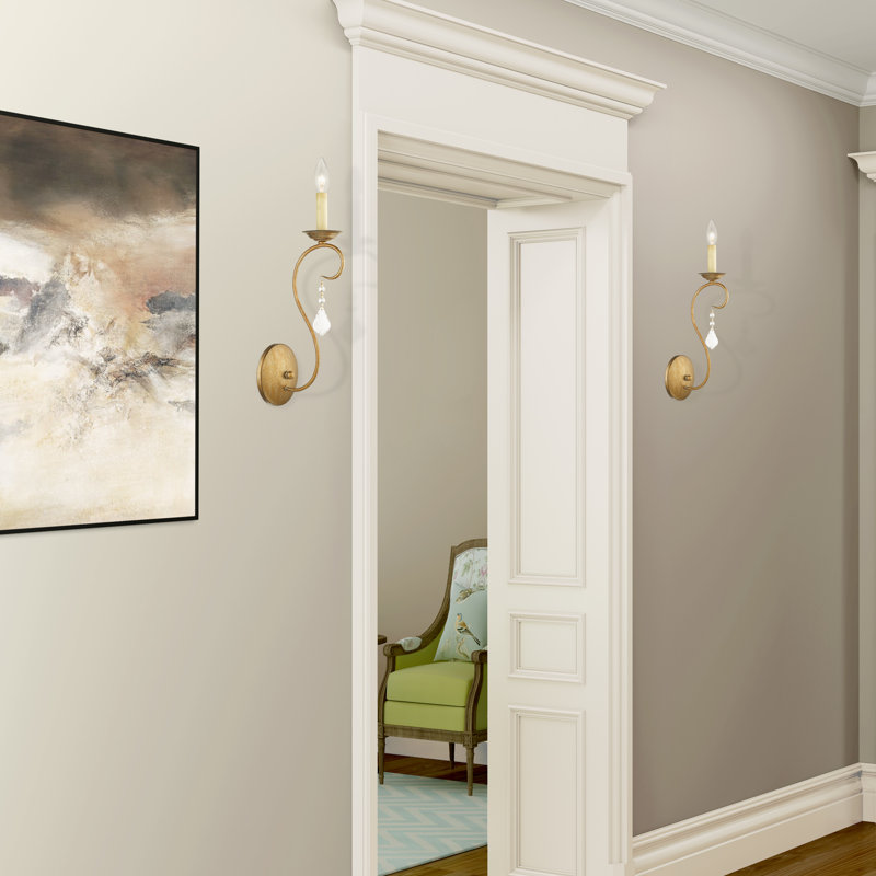 Fabio Candle Wall Light, Antique Gold Leaf