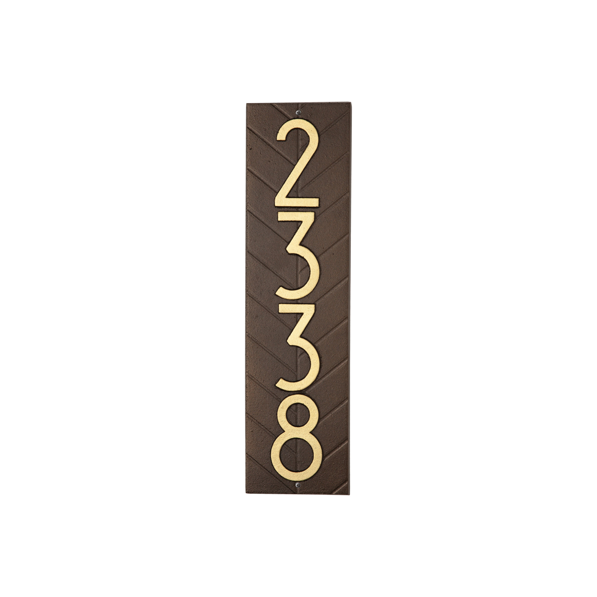 Mid-century Modern Herringbone Vertical Wall Plaque, Dark Bronze/Gold, Yes