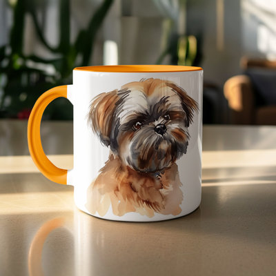 11oz Watercolour Boston Terrier Design Coffee Mug