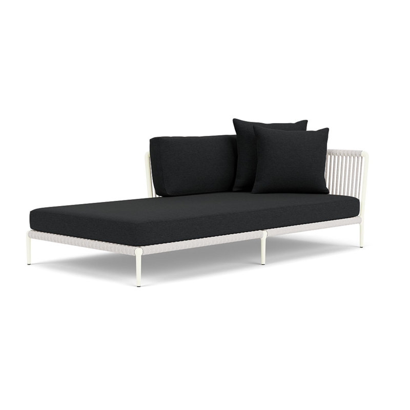 Otti Left Arm Sectional Chaise, Noir, Bone