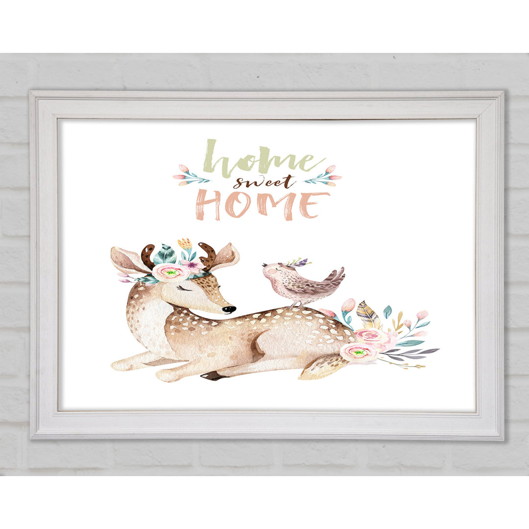 Home Sweet Home Woodland Animals Gerahmter Druck