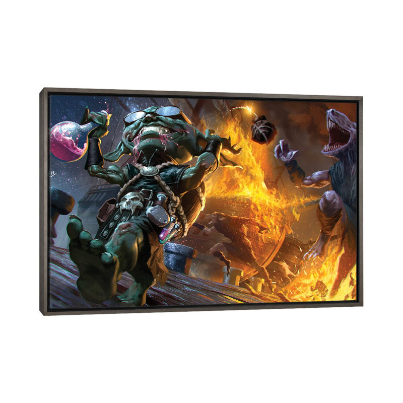Alchemist Explosions - reproduction d'art murale - toile encadrée, 18" H x 26" W, Gris