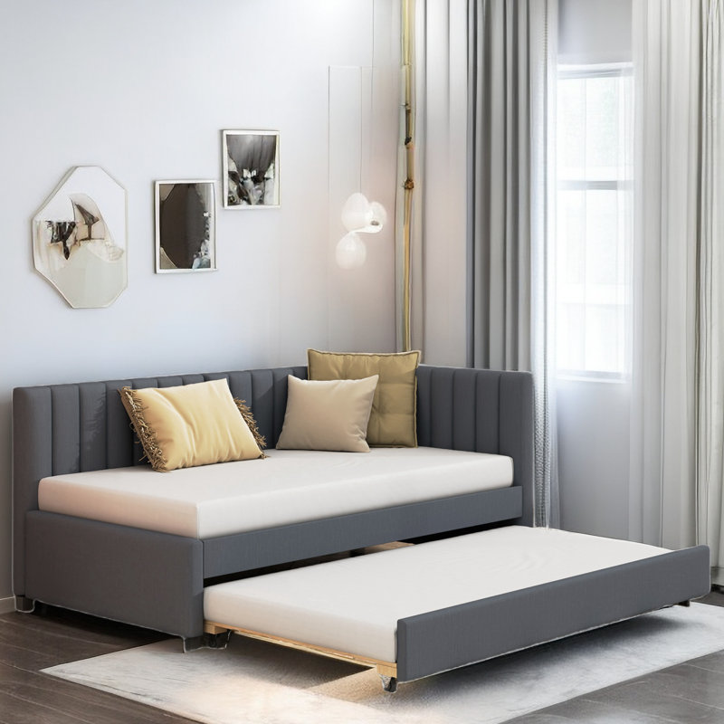 Vusala Upholstered Daybed, Gray