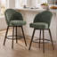 Tabouret de bar et de comptoir pivotant 27 po avec siège large 27 po, chaises d'îlot de cuisine pivotant à 360 ° avec pieds en bois massif, chenille vert olive-1064516706