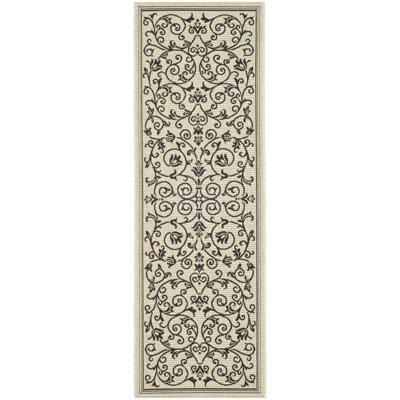 Arneshia Floral Sand/Black Indoor / Outdoor Area Indoor/Outdoor Area Rug