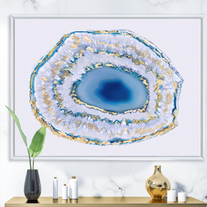 « agate », reproduction sur toile, H 36 po x l 46 po x P 1,5 po, Toile encadrée flottée blanche