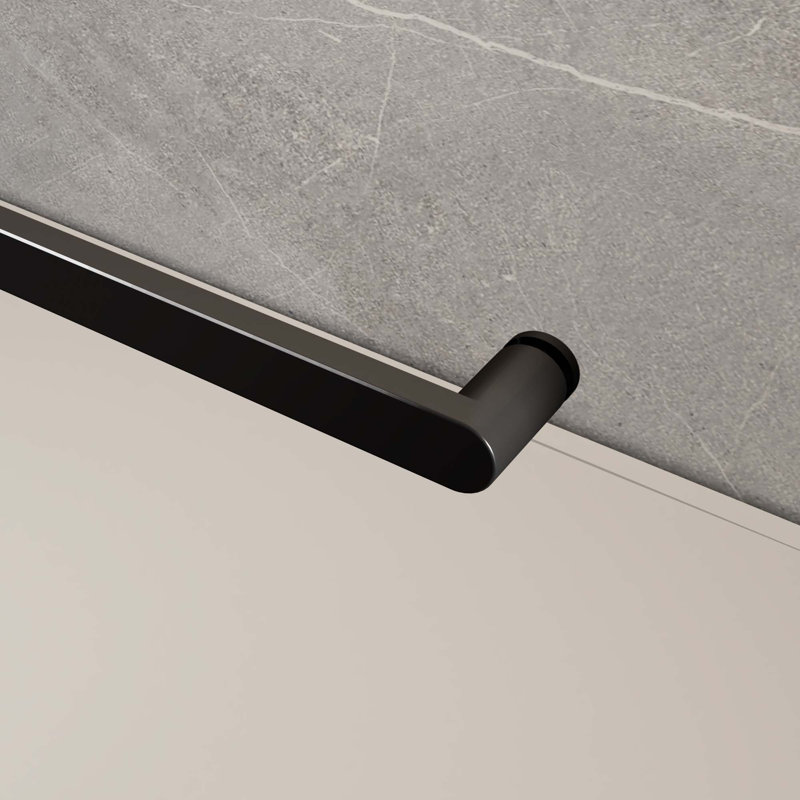 Porte de douche coulissante double sans cadre l 56 "- H 60" x H 76 ", Noir