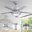 Modern Stainless Steel Silver Ceiling Fan-622825941