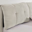 Grand lit plateforme tapissier hydraulique avec tête de lit intégrée, tissu chenille, beige