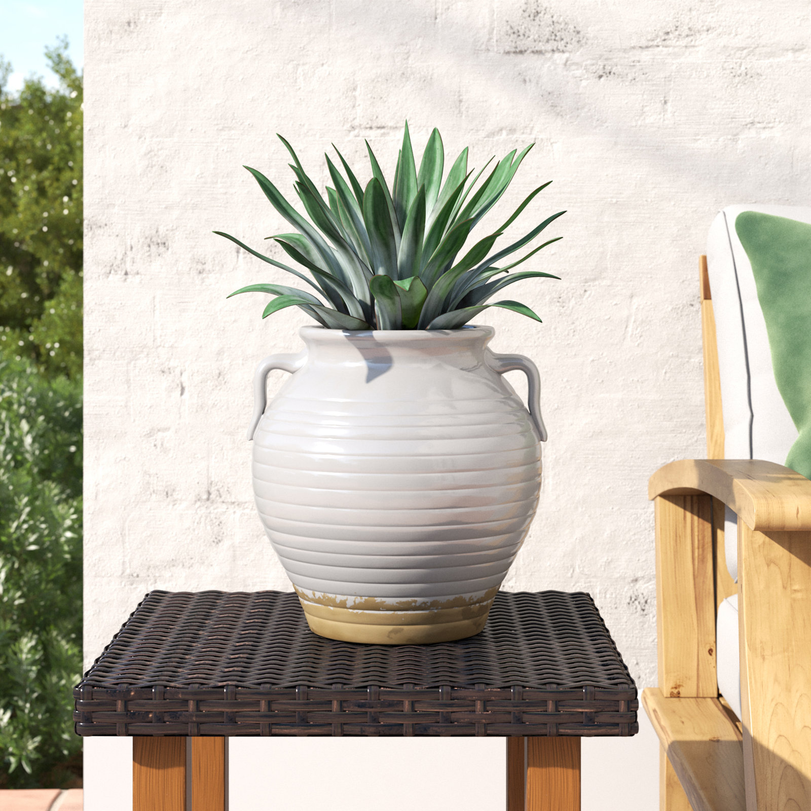 Marion 9" Pot Planter, White