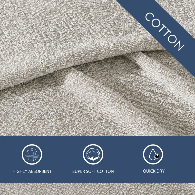 Island Retreat 6 Piece 100% Cotton Towel Set, Beige