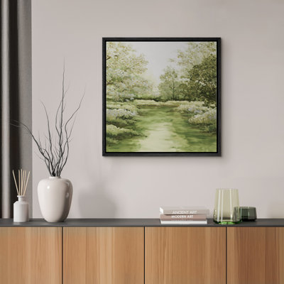 Fraîche verte jardin botanique paysage serein nature scène décoration murale pour le salon chambre à coucher encadrée toile chambre à coucher principale œuvre d'art