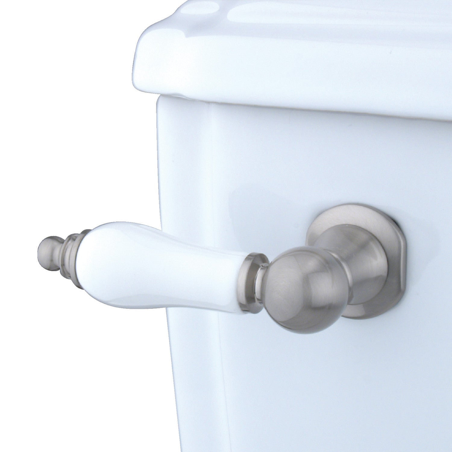Victorian Front Mount Toilet Tank Lever, Brushed Nickel