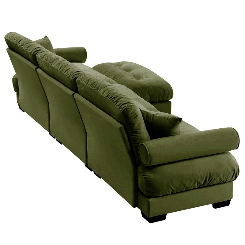 Canapé modulaire en velours surdimensionné Comfort, Vert olive