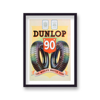 Vintage Dunlop 90 Tyres by Vouvart - Single Picture Frame Print