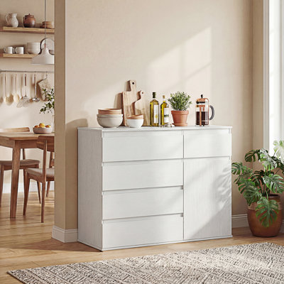  Chest Of Drawers, 5 Drawer Dresser with Soft-Close Cabinet, Black