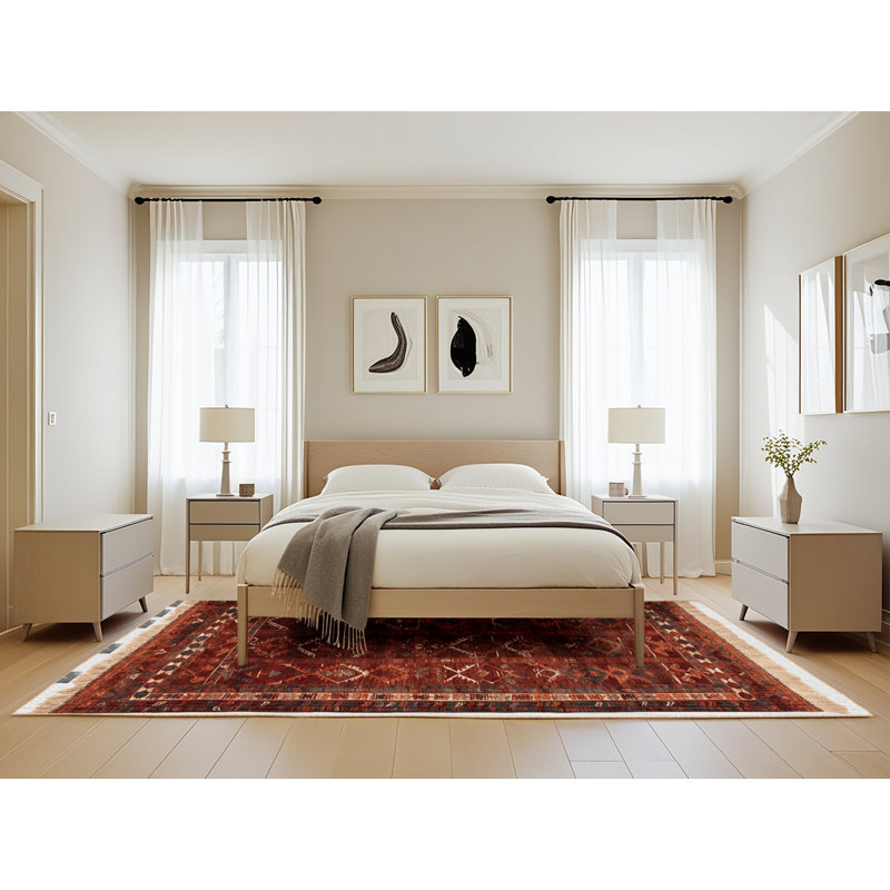 Tapis brun turc lavable à la machine, Rectangle de 5 pi x 8 pi