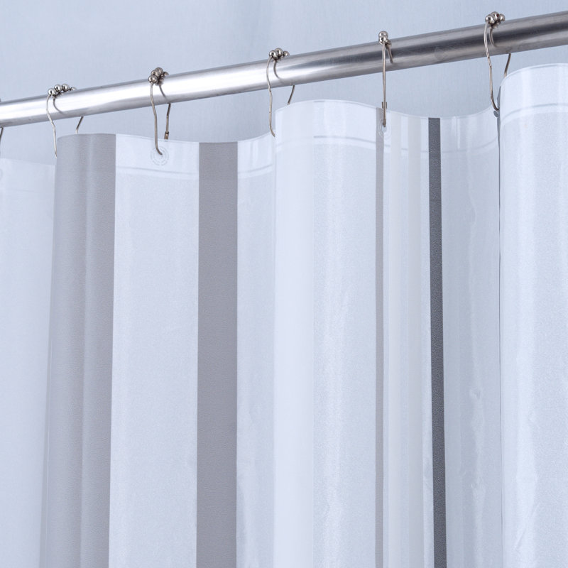 Evan Peva Waterproof Shower Curtain With Hooks, Gray