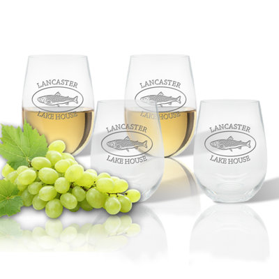 14 oz. Lakehouse and Trout Verre à vin en plastique tout usage
