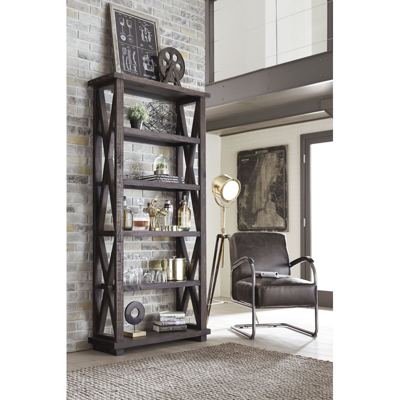 Bibliothèque en bois massif Kilby, H 81 po x l 39 po x P 14 po (5 tablettes)