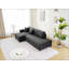 Canapé d'angle capitonné en forme de L avec coussins décoratifs d'inspiration scandinave, parfait pour les intérieurs modernes et minimalistes