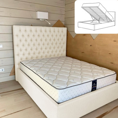 Upholstered Velvet Lift Up Storage Bed