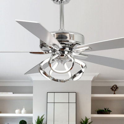 52" Chantalle 5 - Blade LED Standard Ceiling Fan with Remote Control and Light Kit Included