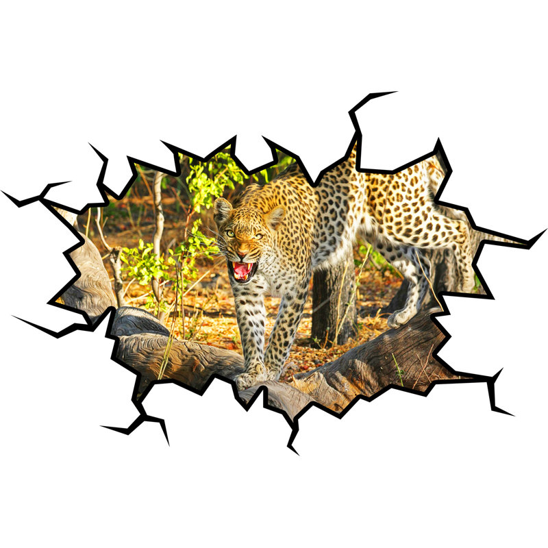 Décalcomanie murale trou fissuré safari, H 18 po x l 22 po x P 0,01 po