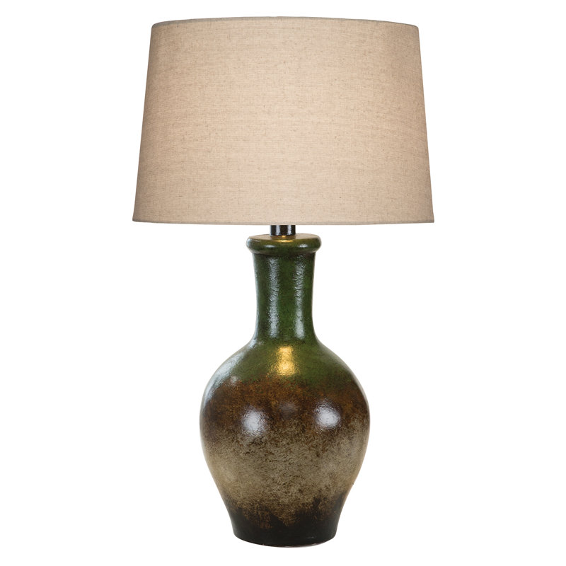 Mairwen Alabaster Lamp, Green/Light Brown