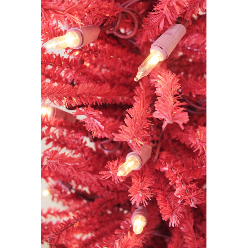 Arbre de Noël rouge 2 'H 2' avec 35 lumières DEL