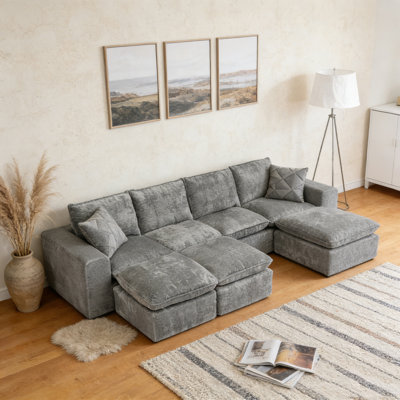 107'' Modern Boucle L-shaped Sectional Sofa