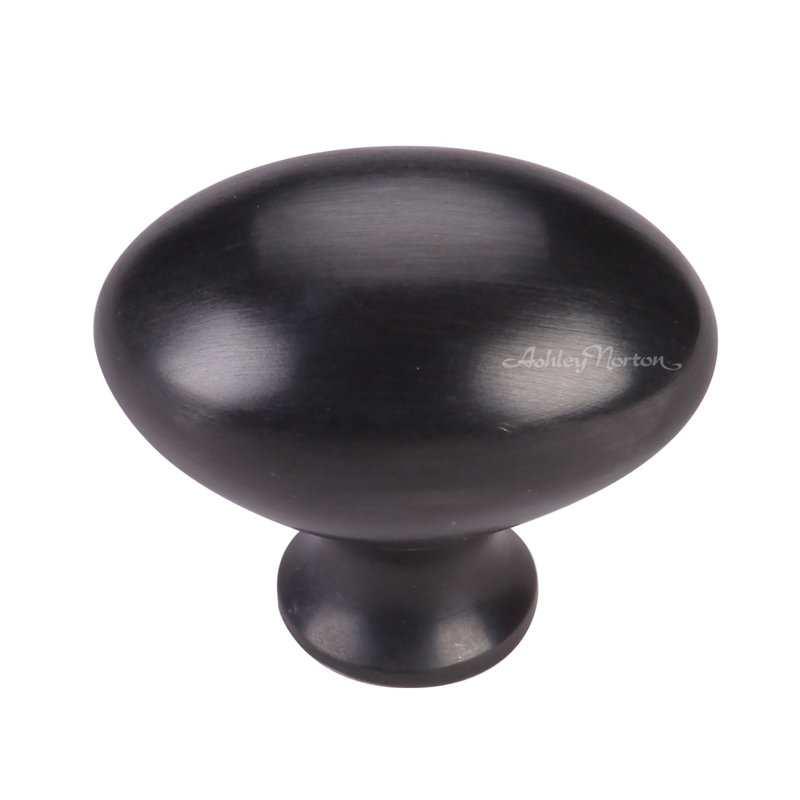 Solid Brass Oil Rubbed Oval Cabinet Knob with Mounting Hardware