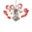 Lustre 12 lumières l 24 po rose / blanc Tiffany Pond