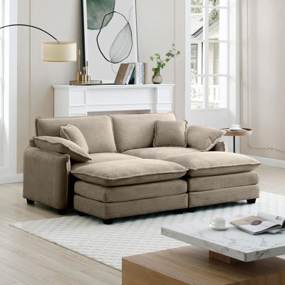 Two-Seater Theater Sofa  With 2 Footrest For Small Living Spaces