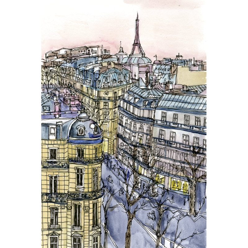 City Scene IX - Painting, 122 cm H x 81 cm W, Wrapped Canvas