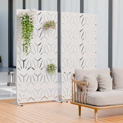 Carl 72 in. H x 35 in. W Metal Privacy Screen