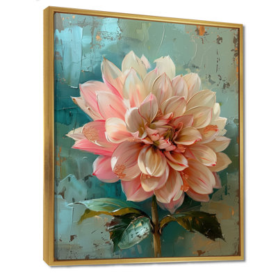 «Dahlia Collage III» - impression d'art mural rose