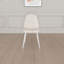 Chaises de salle à manger recouvertes de lin beige de 4, avec des pieds en métal blanc solide pour un rembourrage stable de 4 pièces et un espace confortable