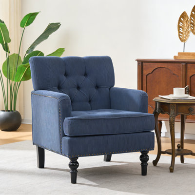 Fauteuil d'appoint rembourré en velours côtelé l 26,4 po
