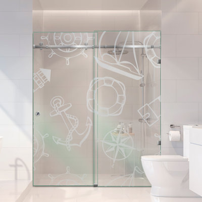58 In W x 80 In H Sliding Glass Bathtub Shower Enclosure