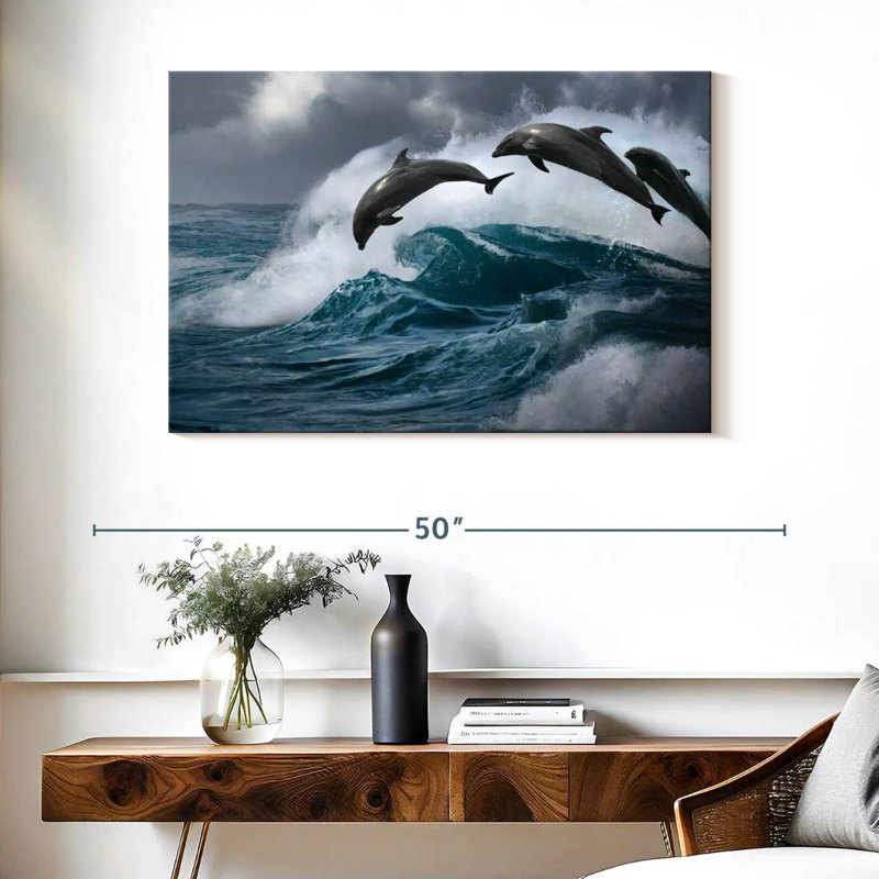 Leaping Dolphins, 26" H x 39" W