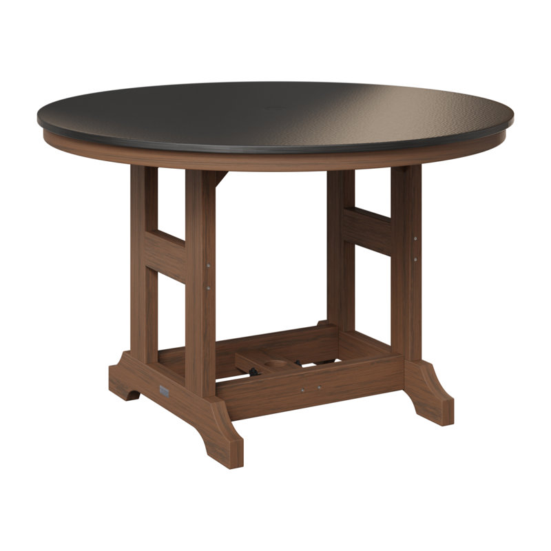 Table de salle à manger ronde 48 po Berlin Gardens Garden Classic, Imbuia, H 30,87 po x l 48 po x P 48 po, Noir martelé