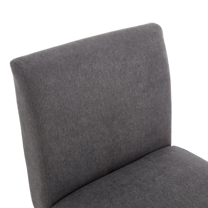 Saugus Swivel Upholstered Dining Chairs with Casters & Storage, Gray Linen