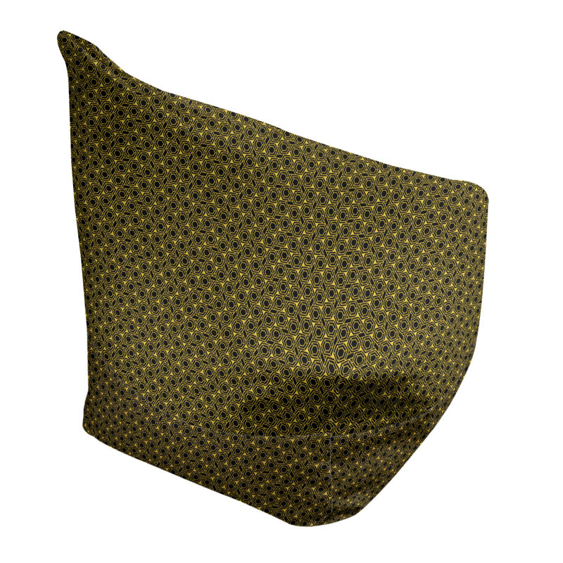 Sac de pois Leffel, H 27 po x l 30 po x P 25 po, Pouf fauteuil, Jaune / Noir