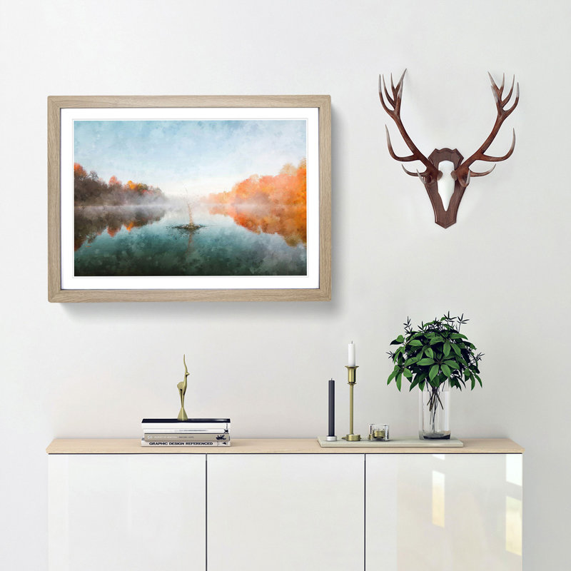 Lake Splash - Picture Frame Painting Print, 24cm H x 33cm W x 2cm D, Oak Framed