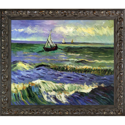 «Seascape at Saintes Maries» par Van Gogh - peinture sur toile encadrée