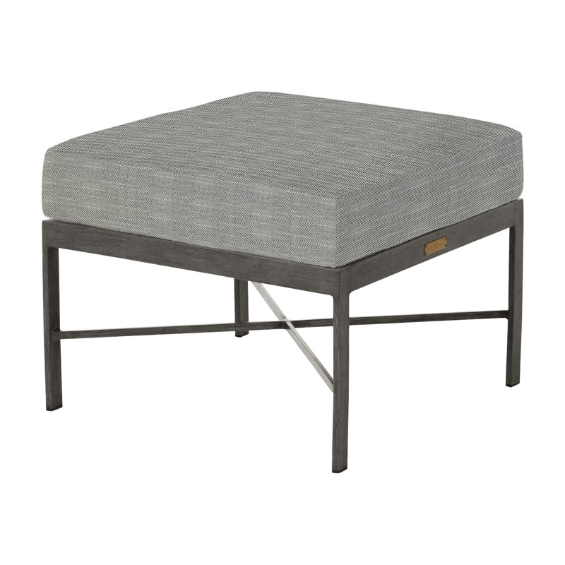 Repose-pieds en aluminium Monaco - gris ardoise, Gris ardoise, Trépointe, InsideOut® Rollo ‑ lin argent