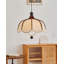 Lustre français rétro en bois d'hévéa