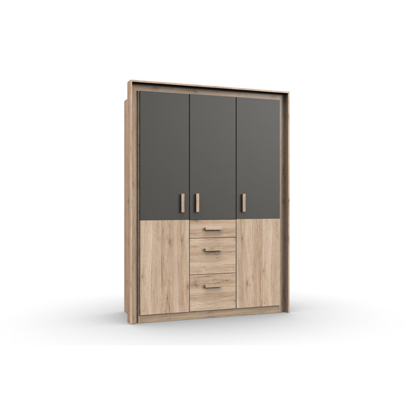Kiruna 3 Door Wardrobe, Graphite