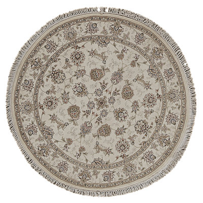 High-Quality Hand-Knotted Ivory Area Rug